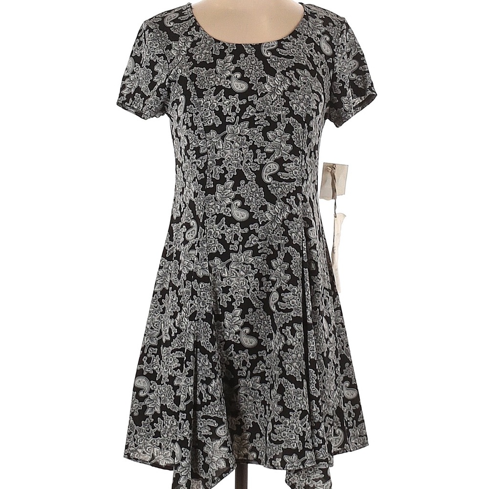 Mimi Chica, Size L, Grey Print Short Sleeve Dress